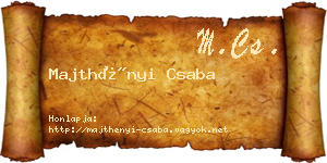 Majthényi Csaba névjegykártya