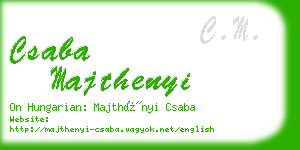 csaba majthenyi business card